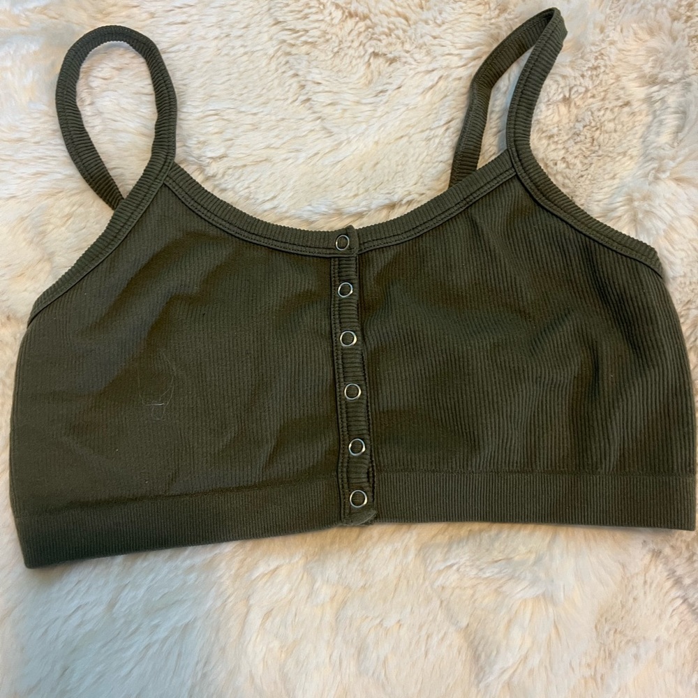 Green crop top
